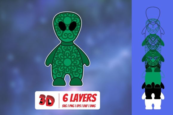 3D Alien SVG: Modern Shapes for Bold 3D SVG Designs