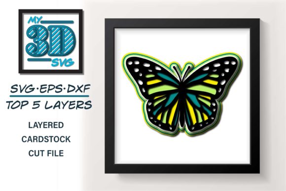 3D Butterfly: Perfect 3D SVG for Shadow Boxes