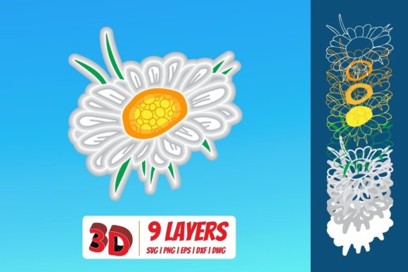 3D Chamomile SVG: Premium Shapes for 3D SVG Branding
