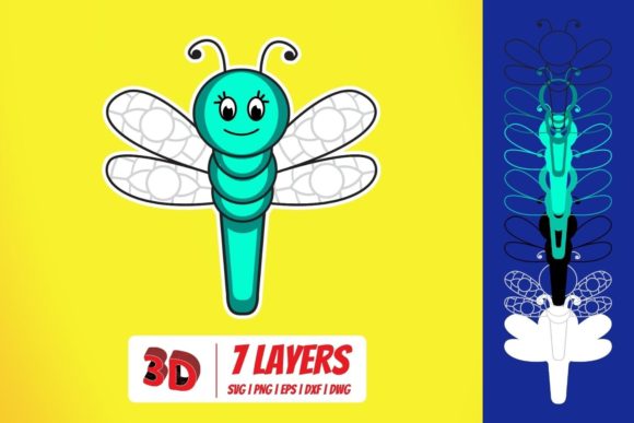 3D Dragonfly SVG: A Modern Shape for Branding