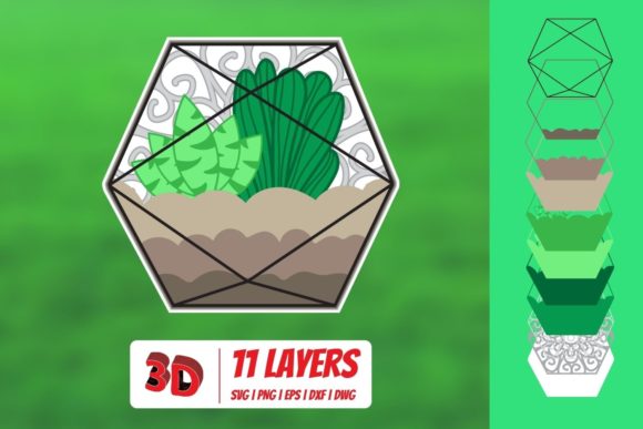 3D Florarium3 SVG: Premium Shapes for Modern 3D SVG