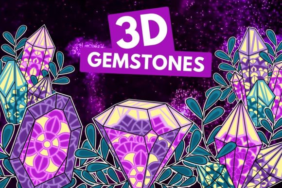 3D Gemstones SVG Bundle: Premium Shapes for 3D SVG Branding