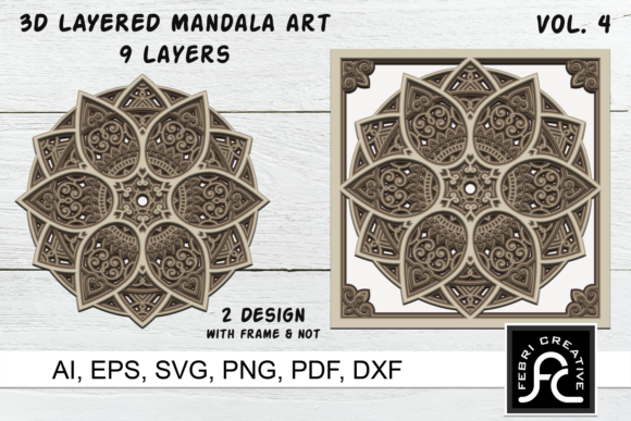 3D Layered Mandala Art 4: Laser Cutting & Wall Decor