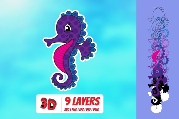 3D Sea Horse SVG: Shapes for 3D SVG Sellers