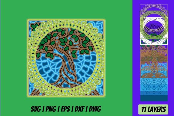 3D SVG Tree of Life for Stunning Shadow Boxes