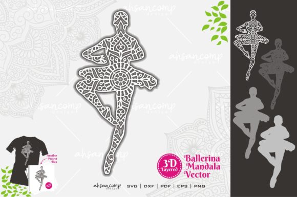 Ballerina Mandala 3D SVG for Elegant Shadow Boxes