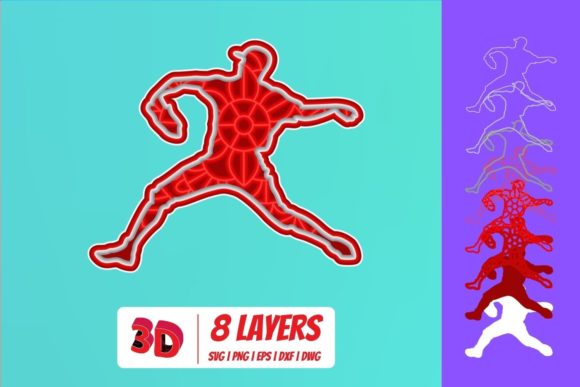 Baseball Player2 3D SVG: A Dynamic Shape for Sports Brands