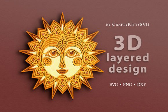 Boho Sun 3D SVG for Laser Cutting & Wall Decor