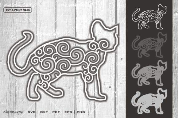 Cat 10 3D SVG for Shadow Boxes
