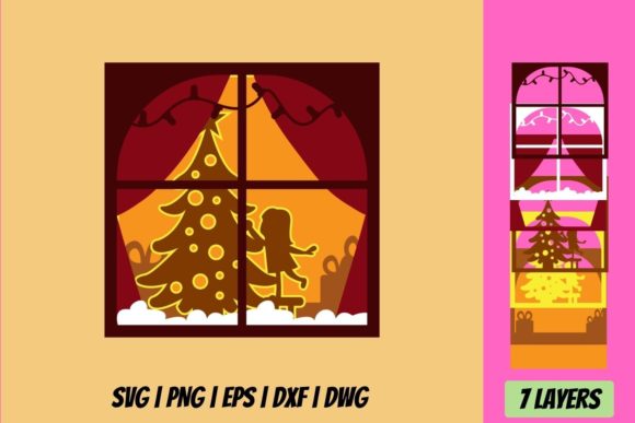 Christmas Shadow Box 2 3D SVG for Festive Branding