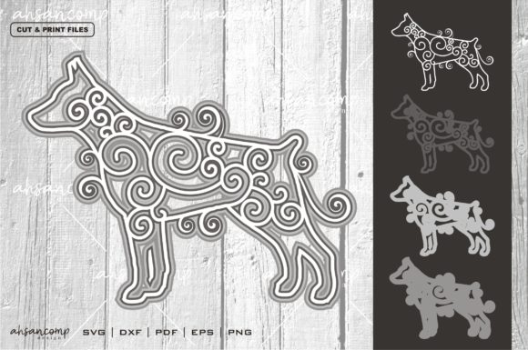 Dog 1 Vector SVG 3D Layered