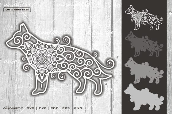 Dog Mandala Vector 1 SVG 3D Layered
