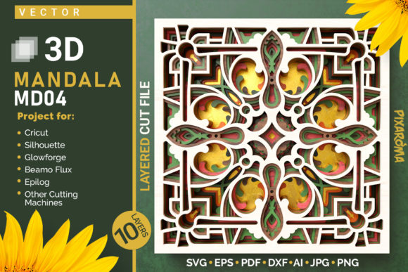 Mandala MD04: Premium Graphics for Crafts