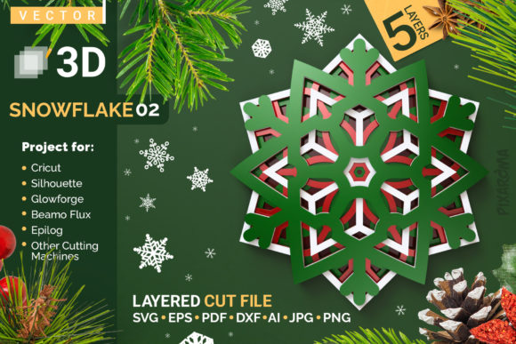 Snowflake 02: Premium Graphics for Crafts