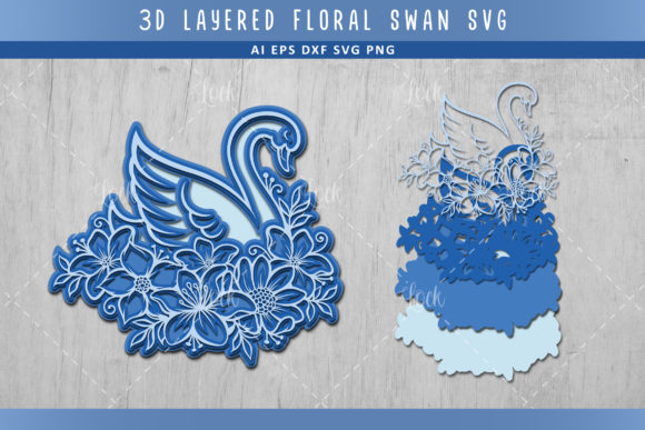 Swan 3d Layered Svg: Premium Graphics for Crafts